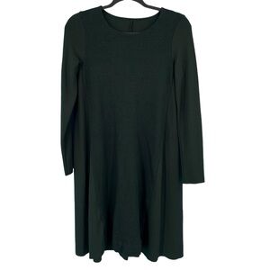 COS Shift Dress Womens Small Green Long Sleeve Wool Blend Jersey Swing Fall